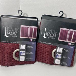 Dark Room Blackout Grommet Panel Curtains Room Darkening Burgundy Red 40" 84"